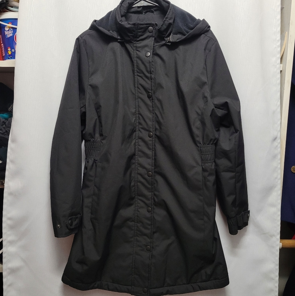 HALARA Black Hooded Long Jacket